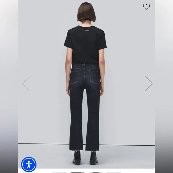 7 for all mankind high waist slim kick black 25 $153 - Picture 2 of 14